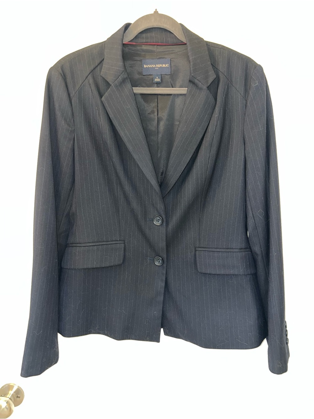 Banana Republic Women's Navy Pinstripe Blazer